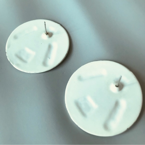 Vintage Enamel Abstract Earrings - Picture 2 of 4